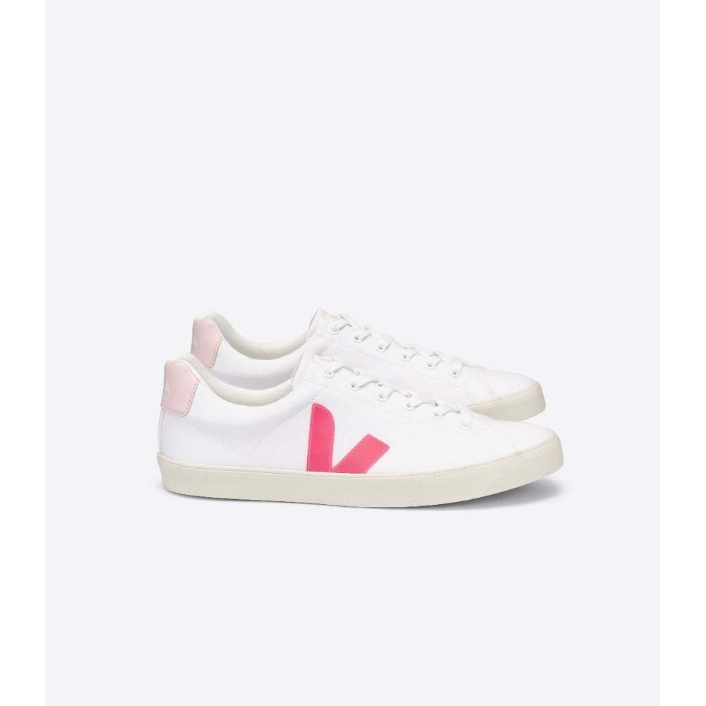 Veja ESPLAR SE CANVAS Women\'s Sneakers White/Pink | NZ 608EBC